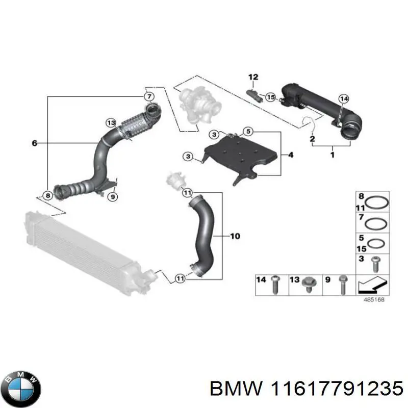 11617791235 BMW кільце ущільнювача патрубка интеркуллера