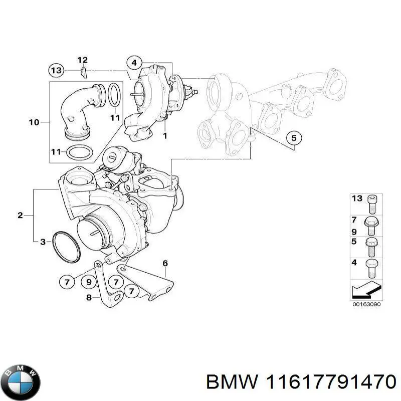Кільце ущільнювача патрубка интеркуллера 11617791470 BMW