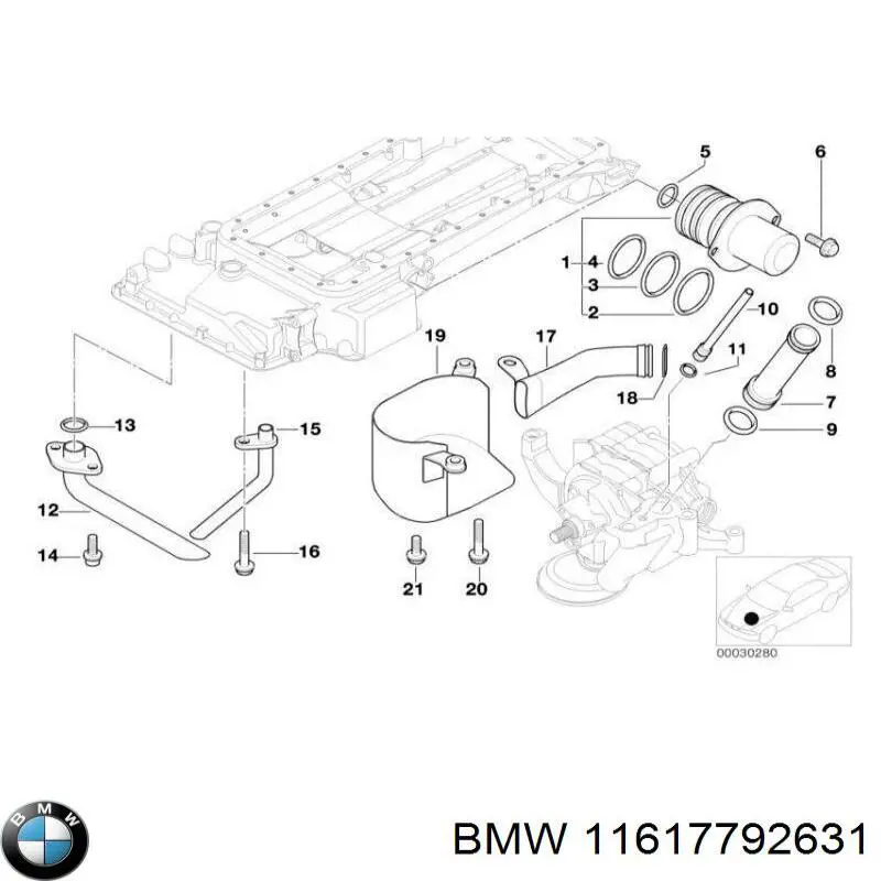 Трубка, що нагнітається нижня ліва на BMW 7 (E65, E66, E67)