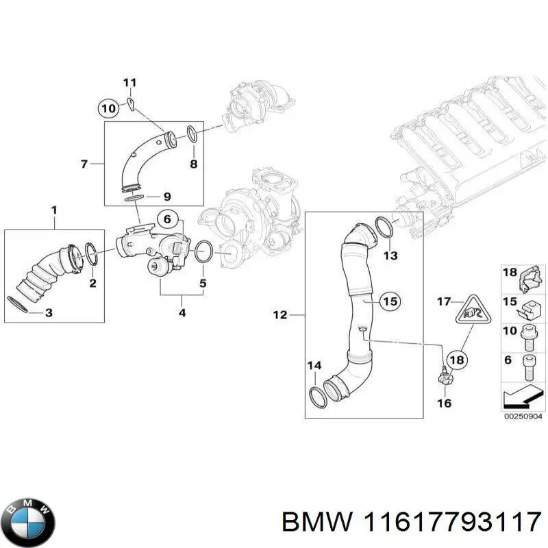 Шланг/патрубок интеркуллера BMW 11617793117 ціна, від 25.88 USD