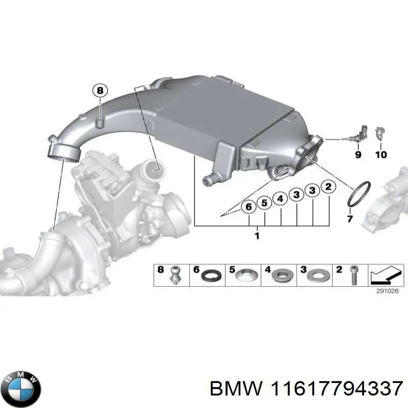 11617794337 BMW Шланг/патрубок интеркуллера