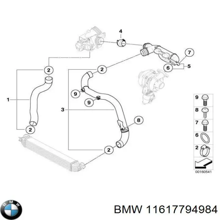 11617794984 BMW Трубка, що нагнітається