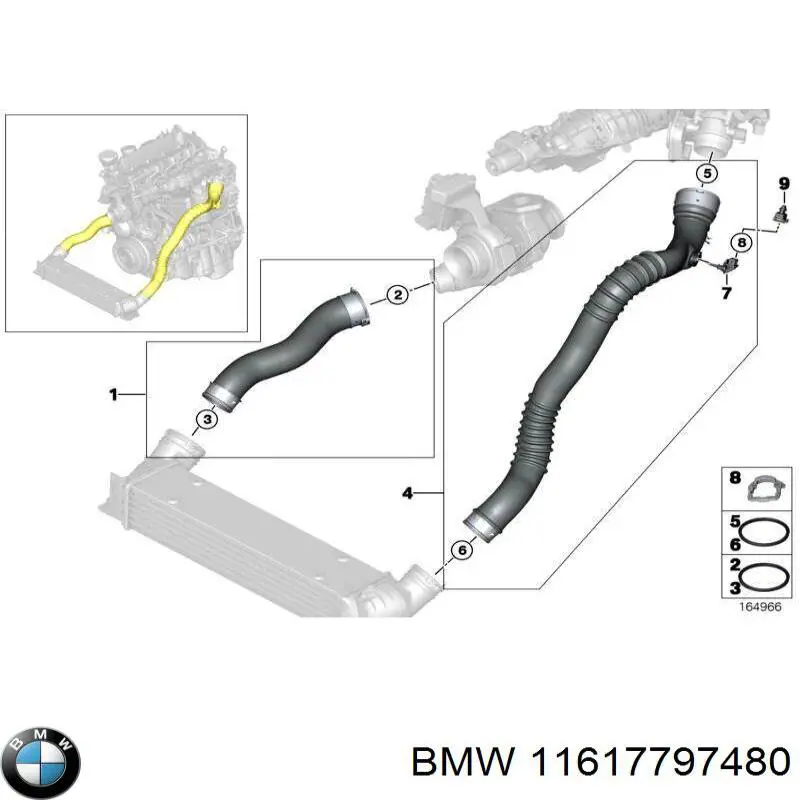 Купити 11617797480 BMW Шланг/патрубок интеркуллера