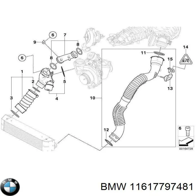 Купити 11617797481 BMW Шланг/патрубок интеркуллера