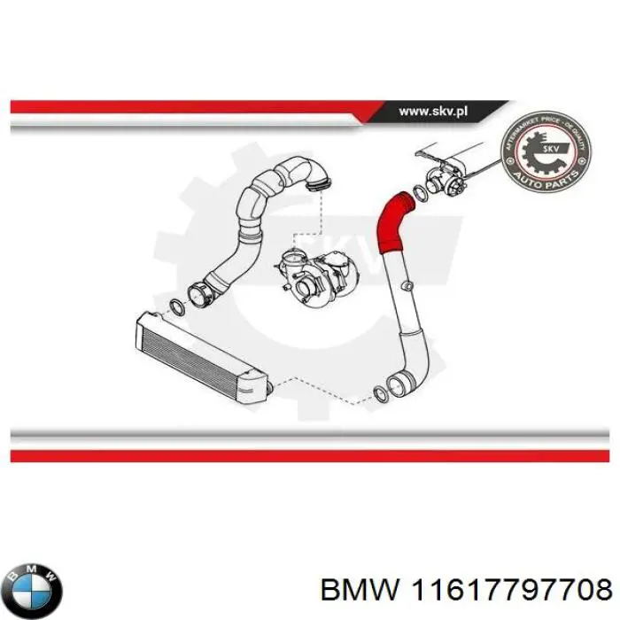 Купити 11617797708 BMW Шланг/патрубок интеркуллера