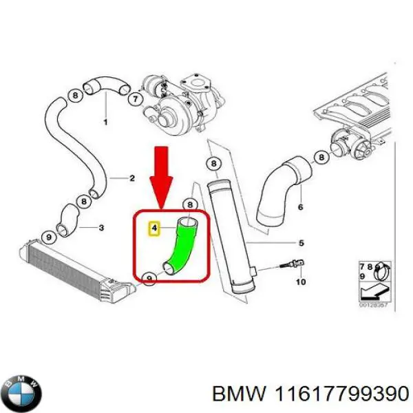 Шланг/патрубок интеркуллера BMW 11617799390 ціна, від 13.60 USD