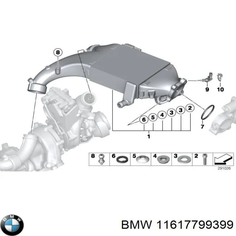 11617799399 BMW Трубка, що нагнітається