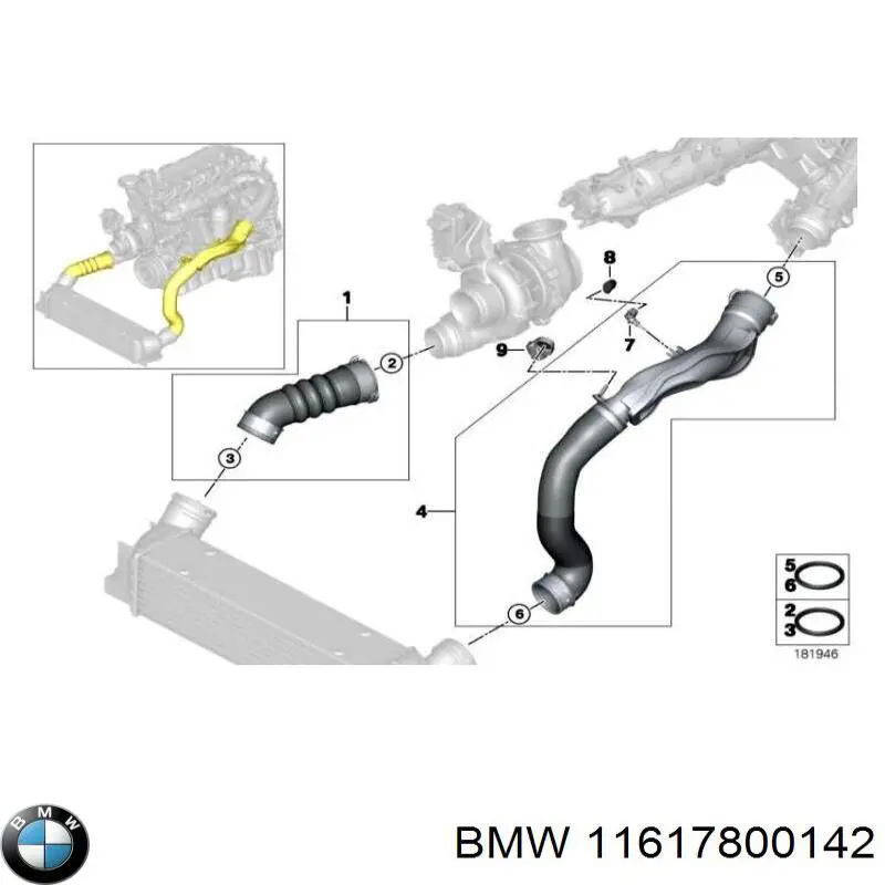 11617800142 BMW Трубка, що нагнітається