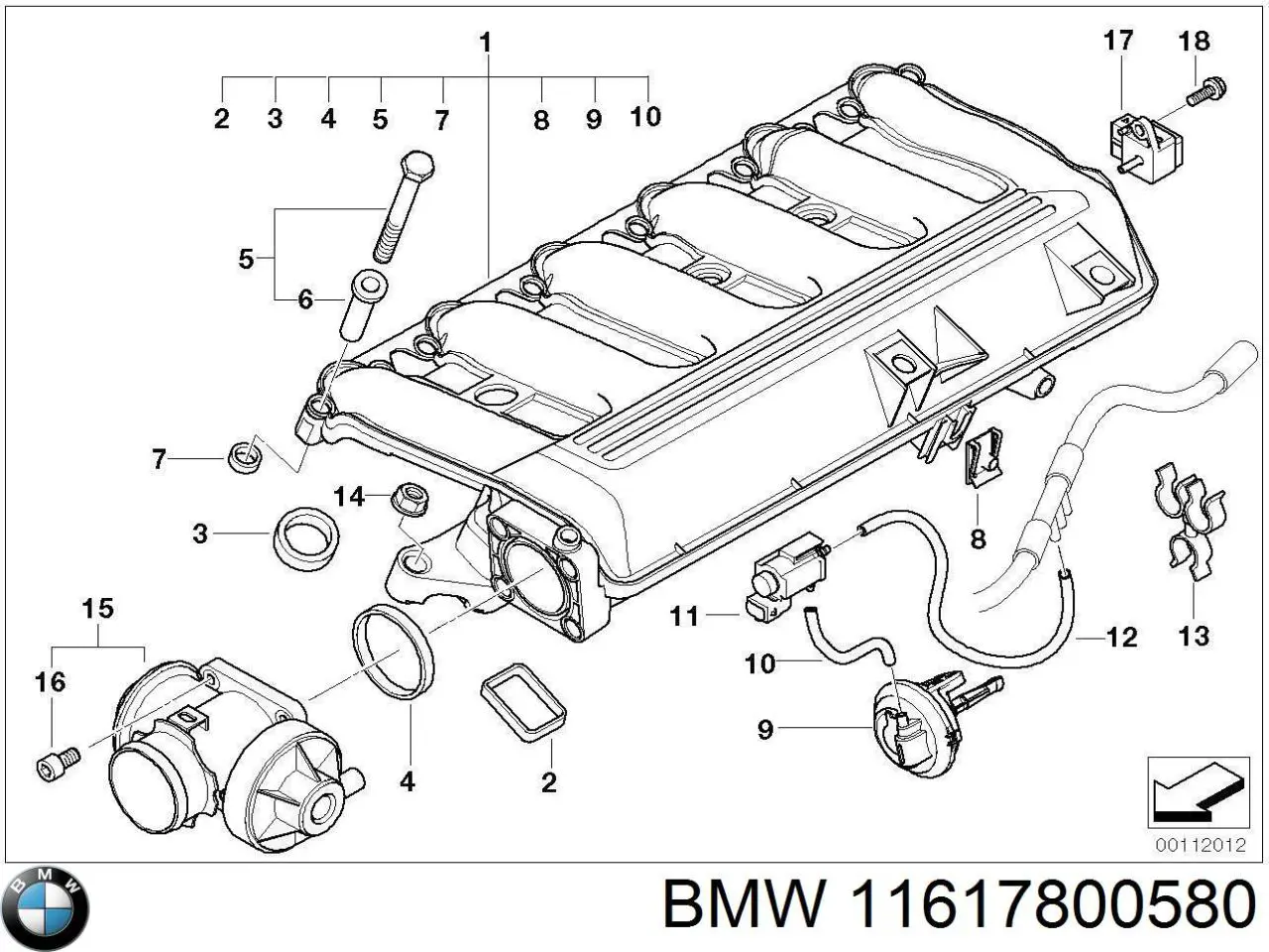 11617800580 BMW Колектор впускний