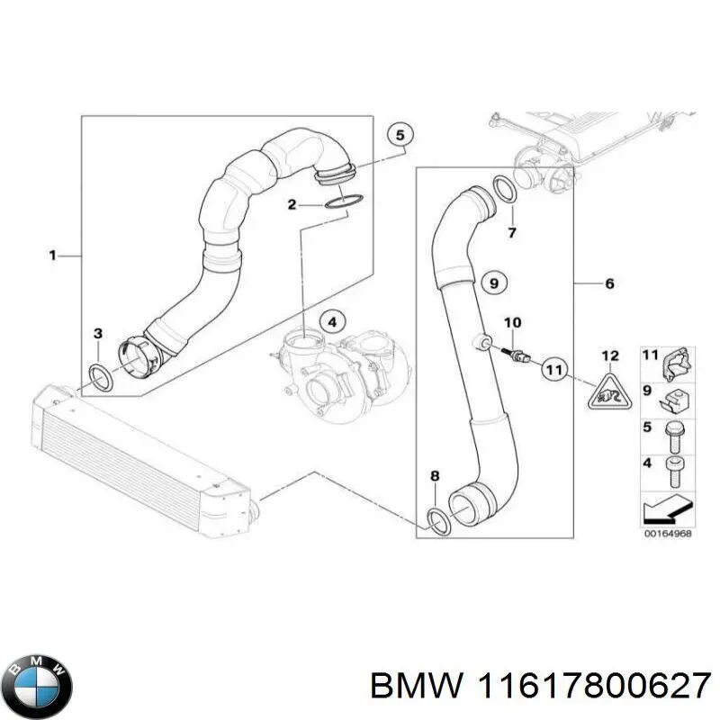 11617800627 BMW Трубка, що нагнітається