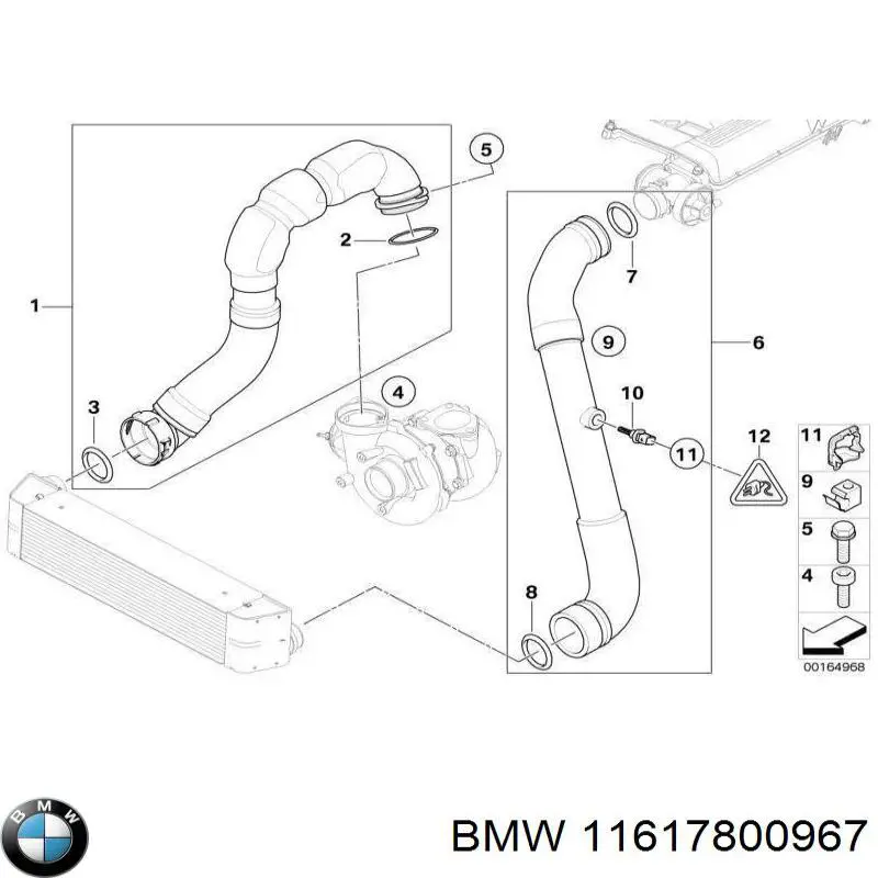 Купити 11617800967 BMW Шланг/патрубок интеркуллера