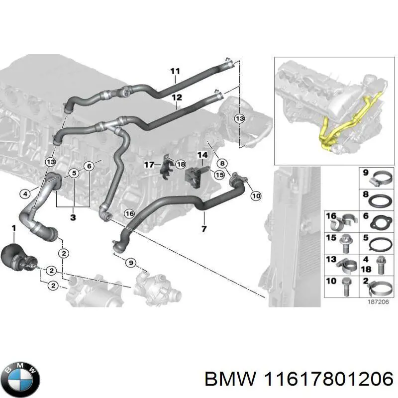 Прокладка турбіни, гнучка вставка BMW 11617788342 ціна, від 16.13 USD