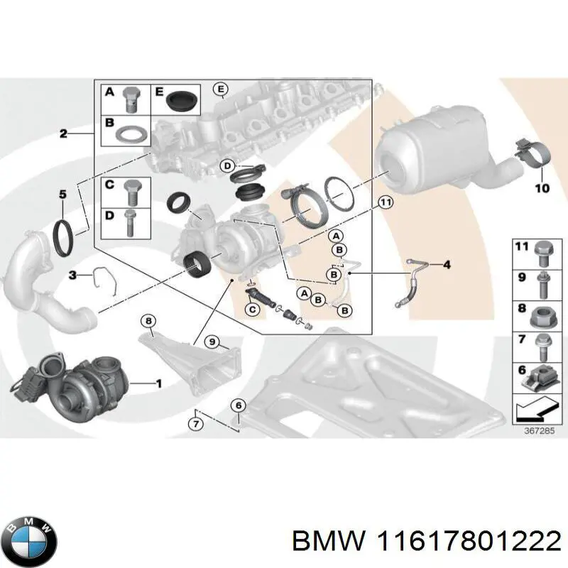 Прокладка турбіни, гнучка вставка 11617801222 BMW
