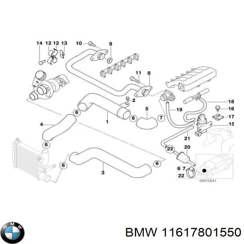 11617801550 BMW Шланг/патрубок интеркуллера