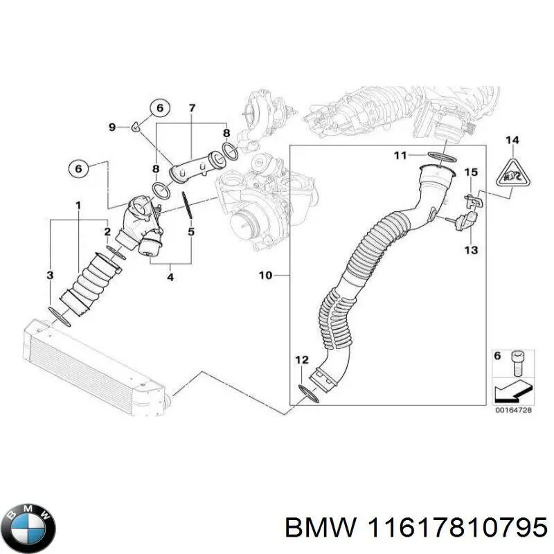 Шланг/патрубок интеркуллера BMW 11617810795 ціна, від 311.58 USD