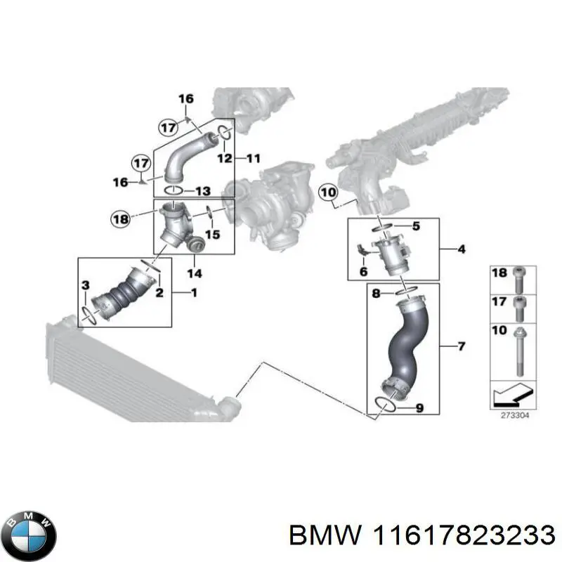 Купити 11617823233 BMW Шланг/патрубок интеркуллера