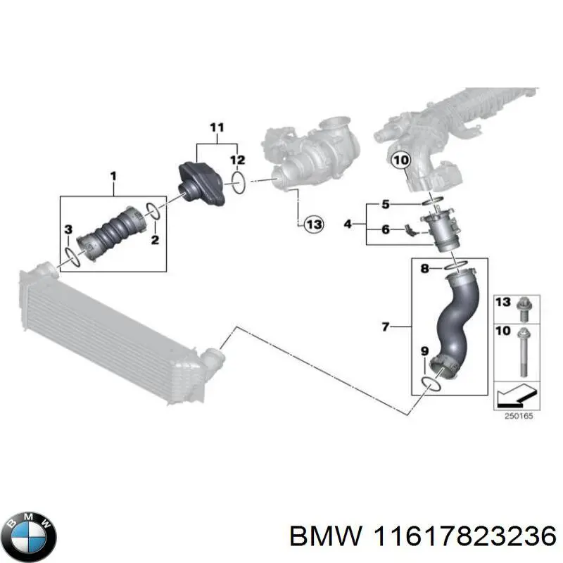 Купити 11617823236 BMW Шланг/патрубок интеркуллера