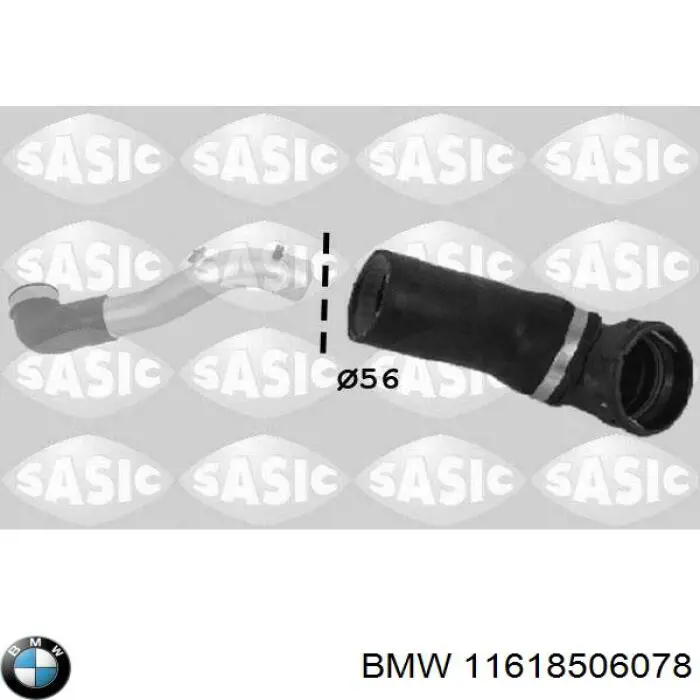 Купити 11618506078 BMW Шланг/патрубок интеркуллера