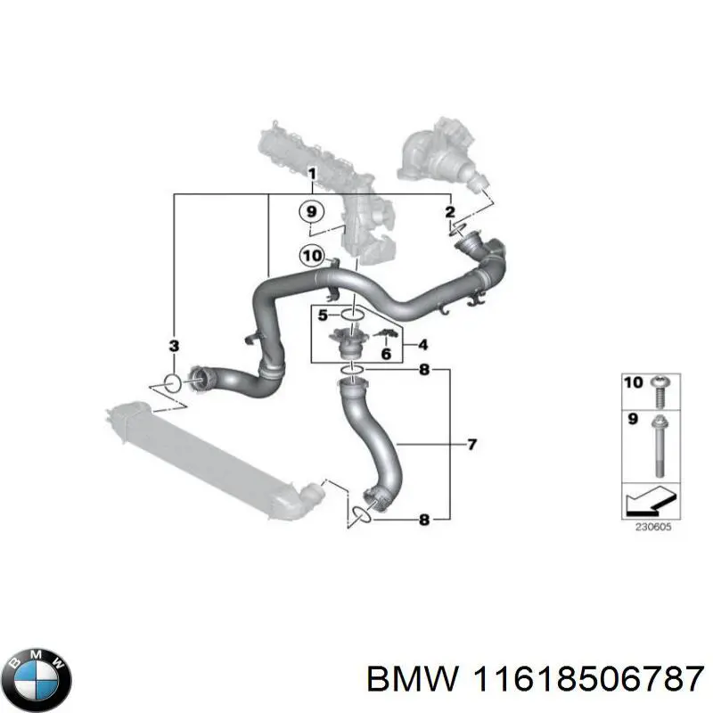11618506787 BMW кільце ущільнювача патрубка интеркуллера