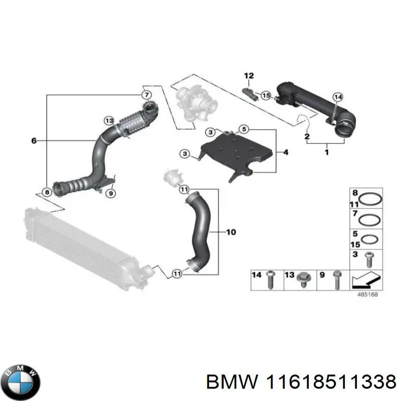 Купити 11614753651 BMW Шланг/патрубок інтеркулера, лівий