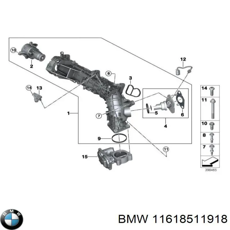 11618511918 BMW прокладка впускного колектора