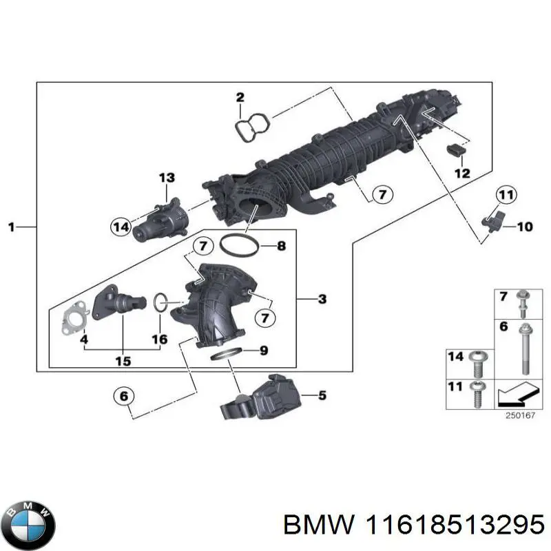 Прокладка впускного колектора BMW 11618513295 ціна, від 10.87 USD