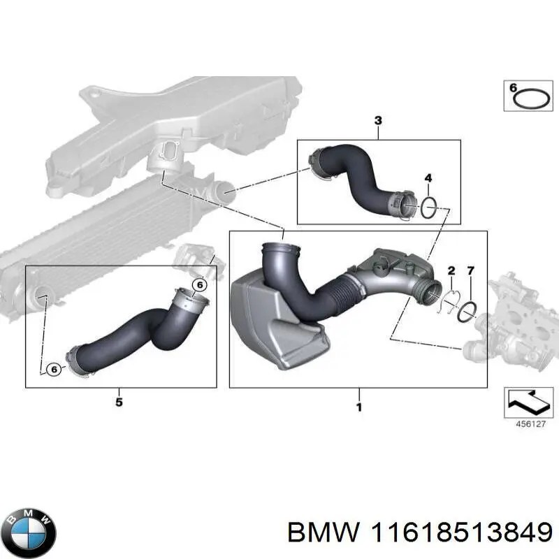 Купити 11618513849 BMW Шланг/патрубок интеркуллера