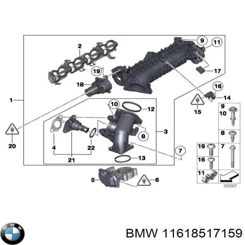 Купити 11618517159 BMW Прокладка впускного колектора