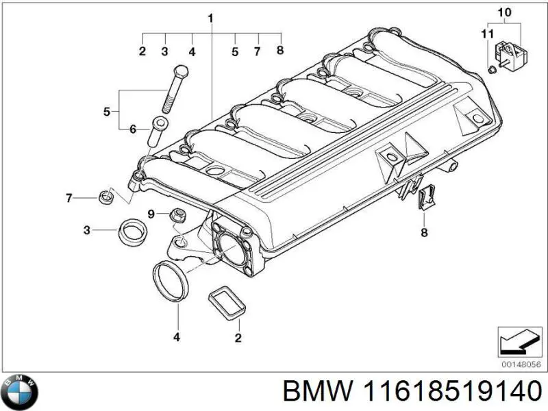 Колектор впускний 11618519140 BMW