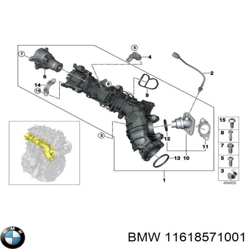 11618571001 BMW прокладка впускного колектора