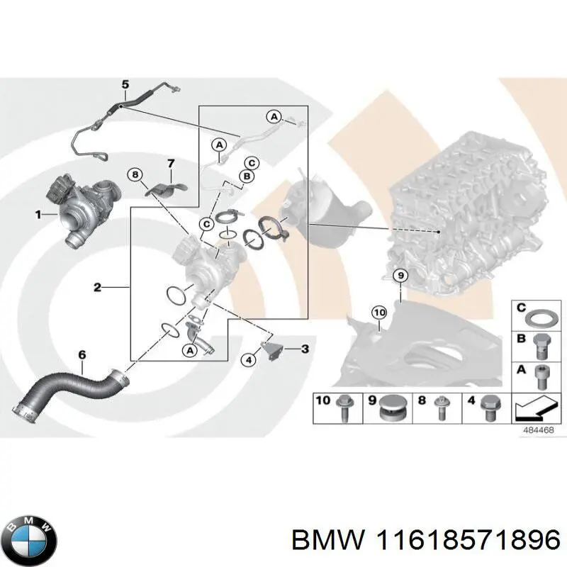 Шланг/патрубок інтеркулера, правий 11618571896 BMW