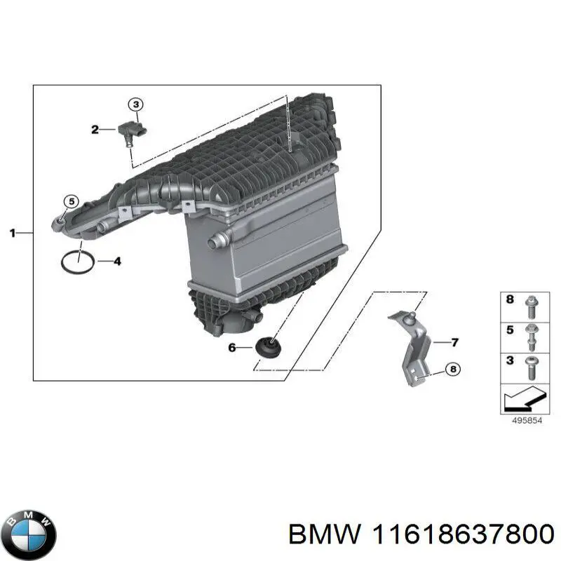 11618637800 BMW прокладка впускного колектора