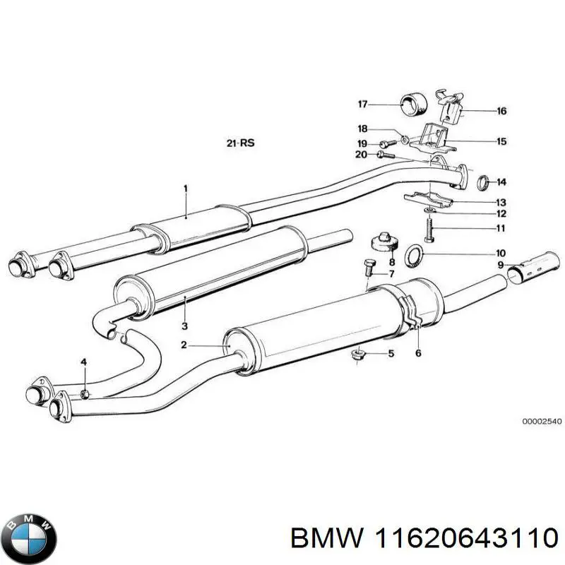 Купити 11620643110 BMW Гайка кріплення приймальної труби глушника (штанів)