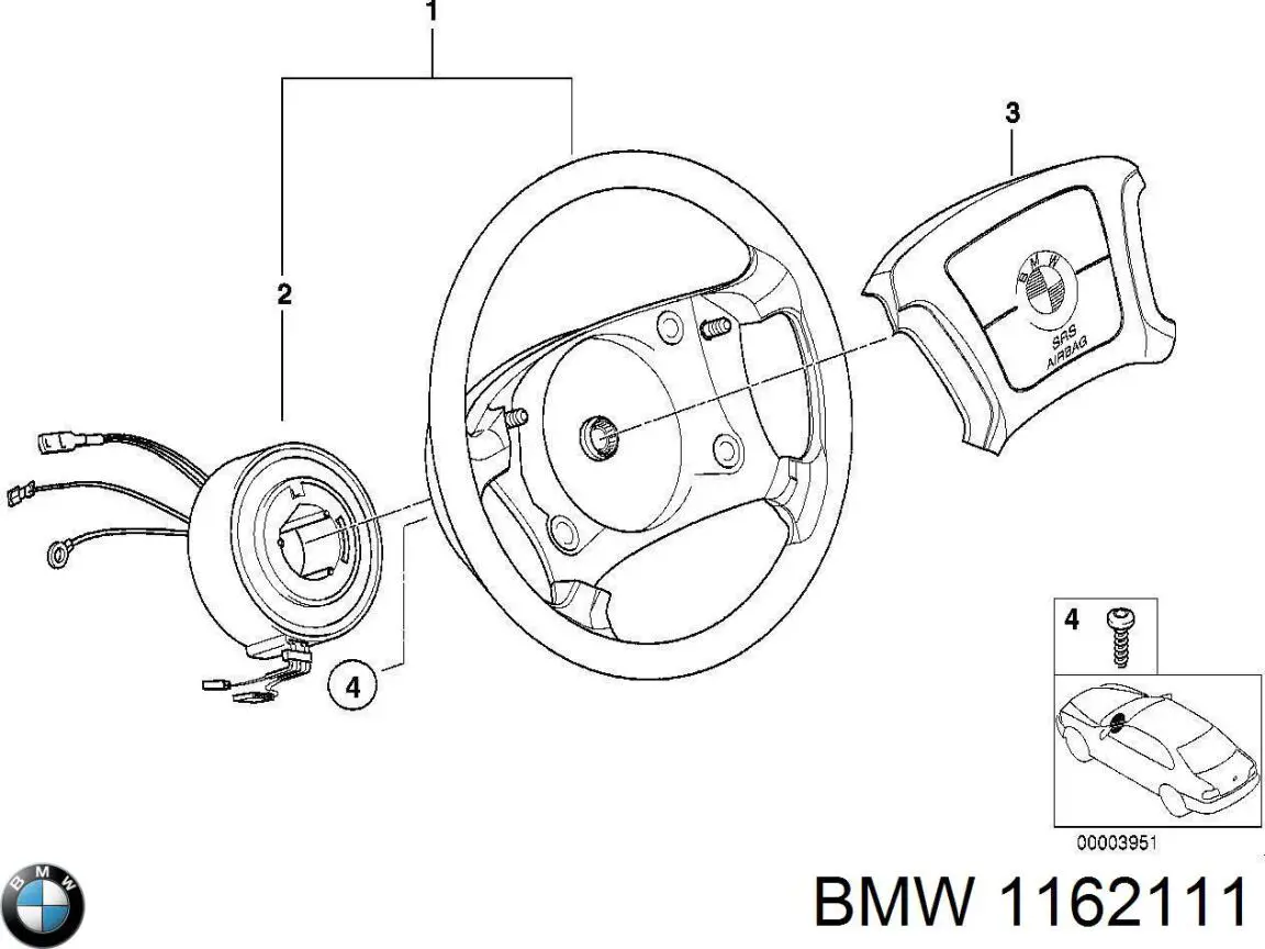 Купити 1162111 BMW Контактне кільце подушки безпеки