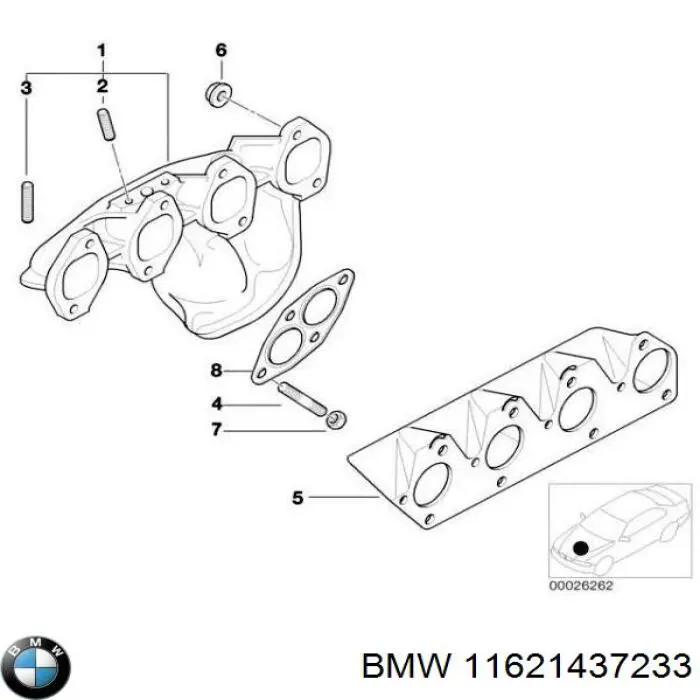 Газопроводи (колектор випускний) BMW 11621437233 ціна, від 522.07 USD