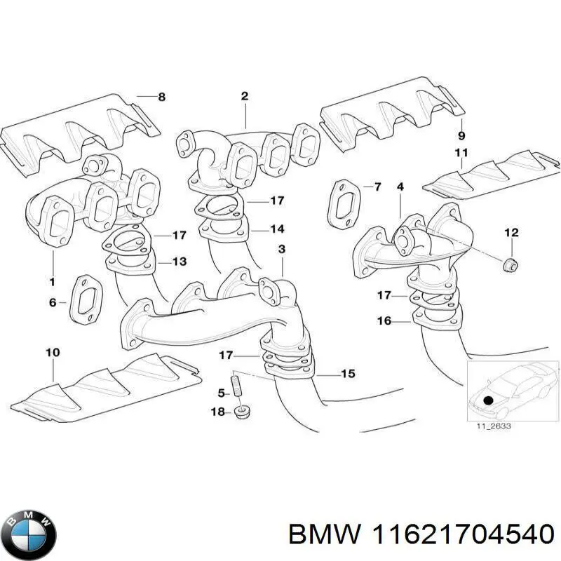 Прокладка колектора 11621704540 BMW