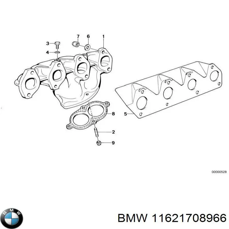 11621708966 BMW Прокладка випускного колектора