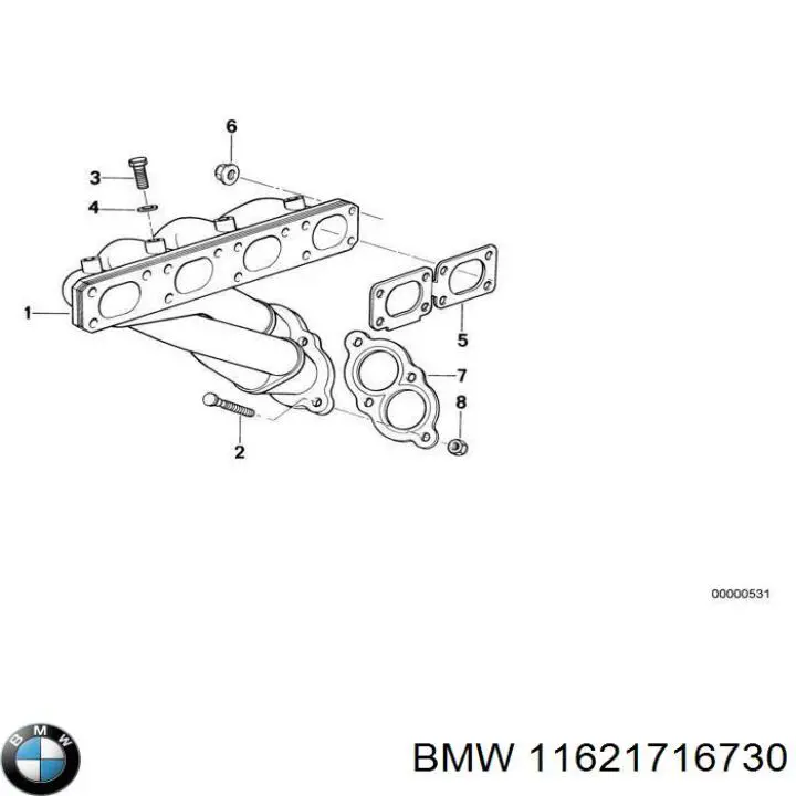 Колектор випускний передній 11621716730 BMW