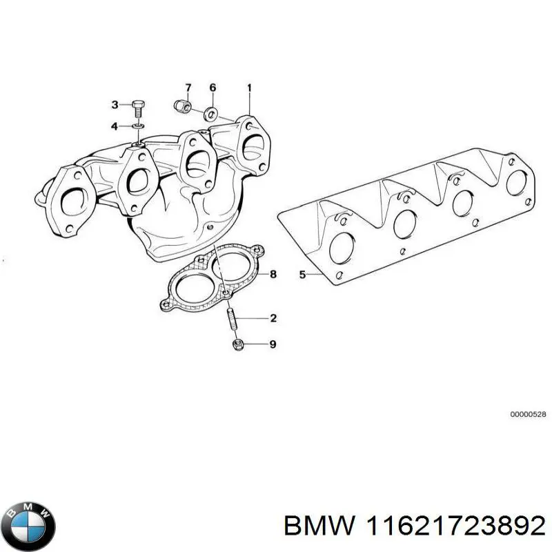 Газопроводи (колектор випускний) BMW 11621723892 ціна, від 31.67 USD