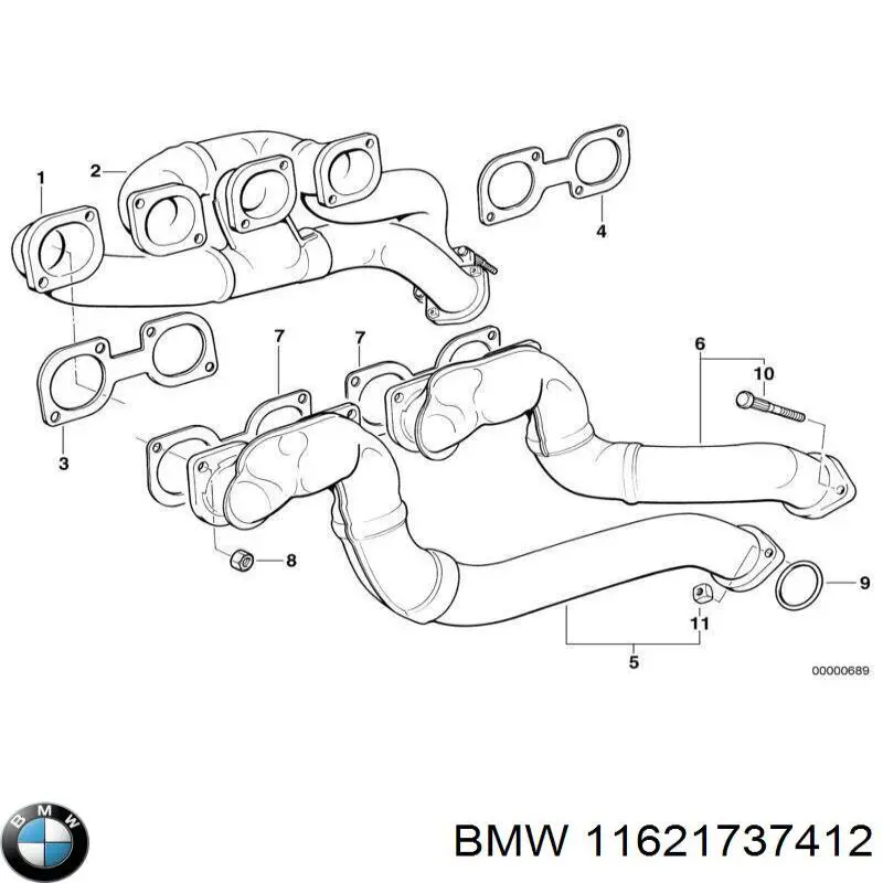 11621737412 BMW Система випуску газів двигуна