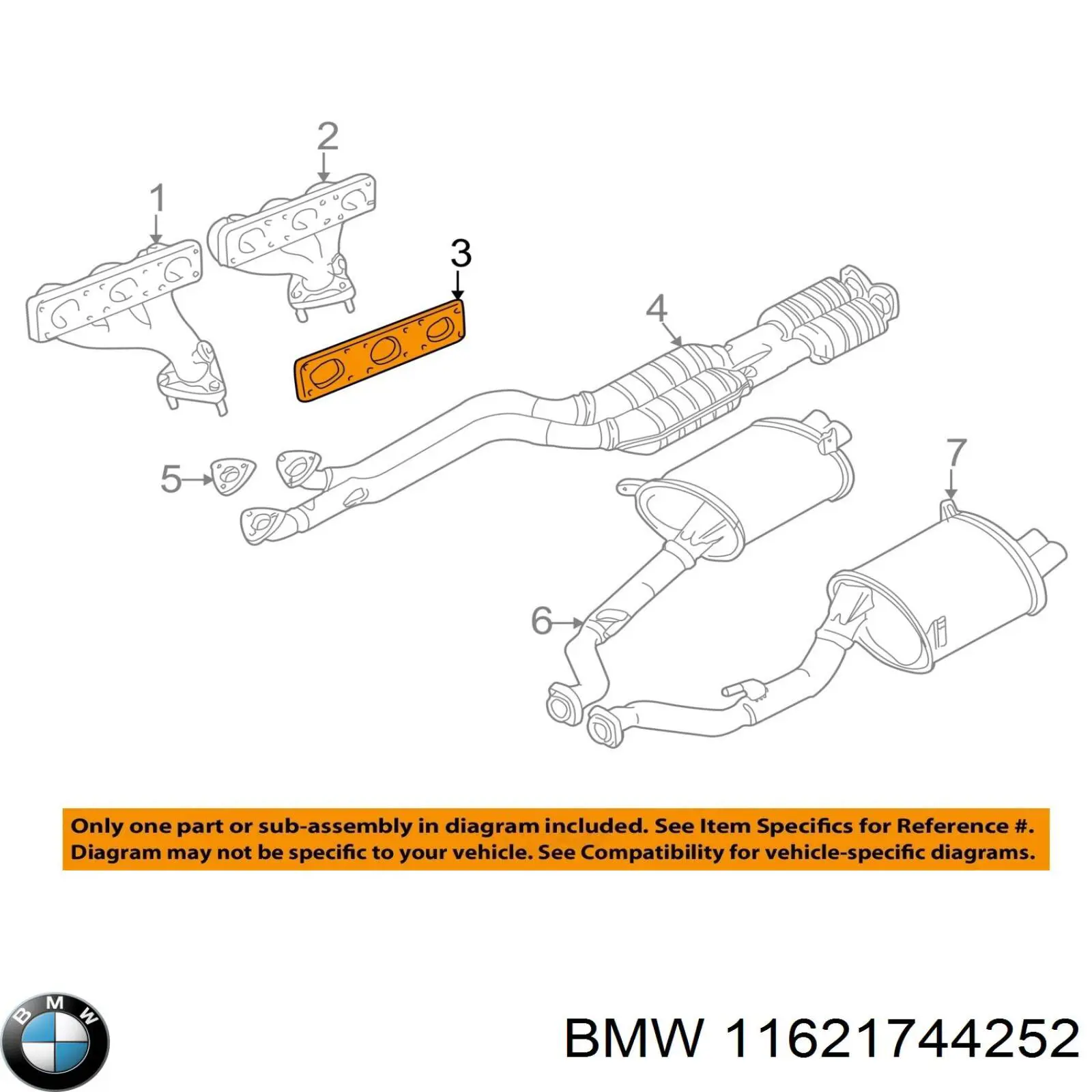 Прокладка випускного колектора BMW 11621744252 ціна, від 7.21 USD