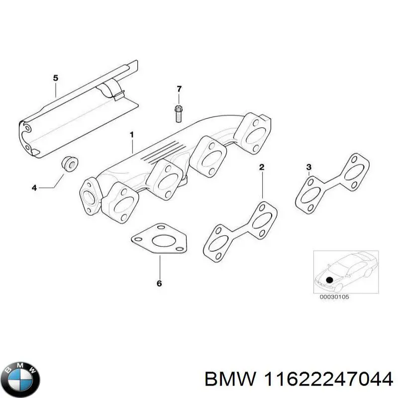 Газопроводи (колектор випускний) BMW 11622247044 ціна, від 22.65 USD