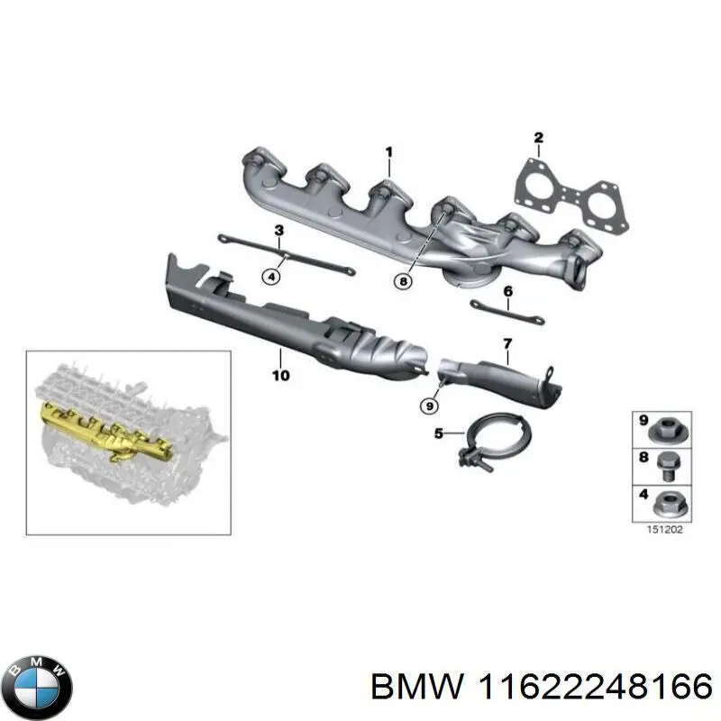 Газопроводи (колектор випускний) BMW 11622248166 ціна, від 78.63 USD
