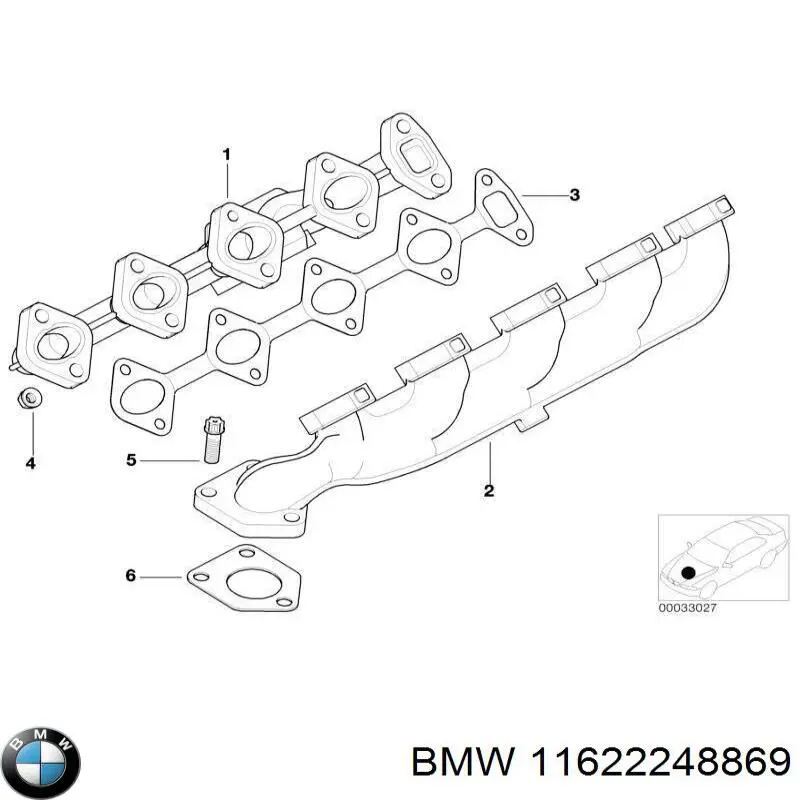11622248869 BMW Прокладка випускного колектора