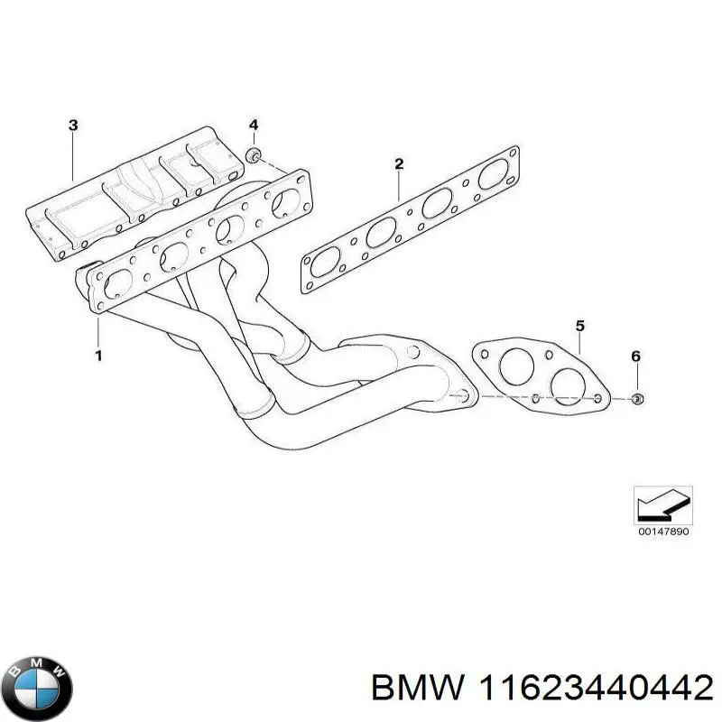 Газопроводи (колектор випускний) BMW 11623440442 ціна, від 632.40 USD