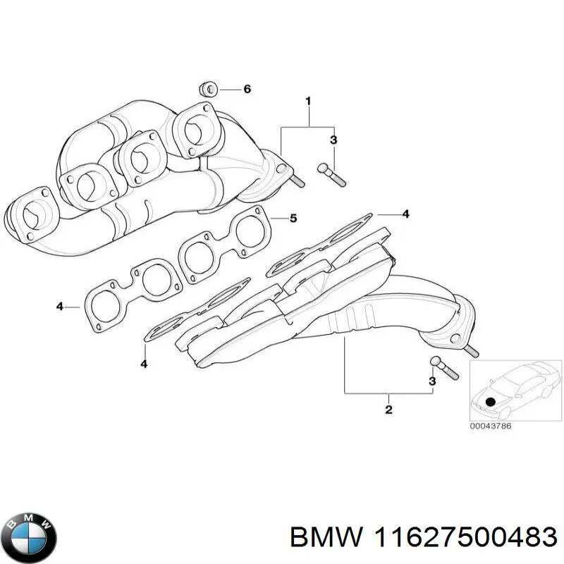 Газопроводи (колектор випускний) BMW 11627500483 ціна, від 44.20 USD