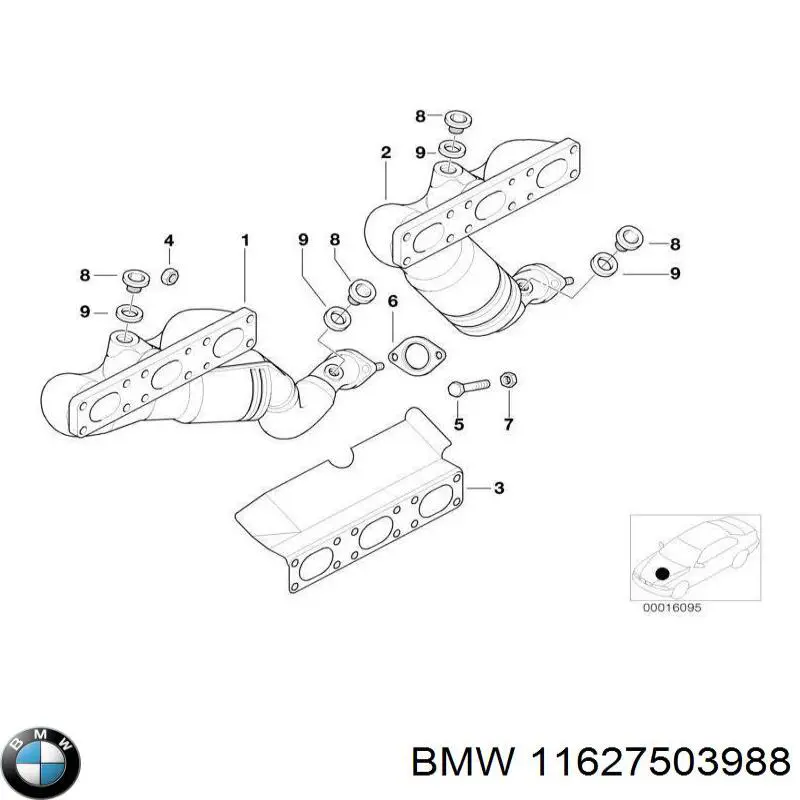 Газопроводи (колектор випускний) BMW 11627503988 ціна, від 1126.45 USD