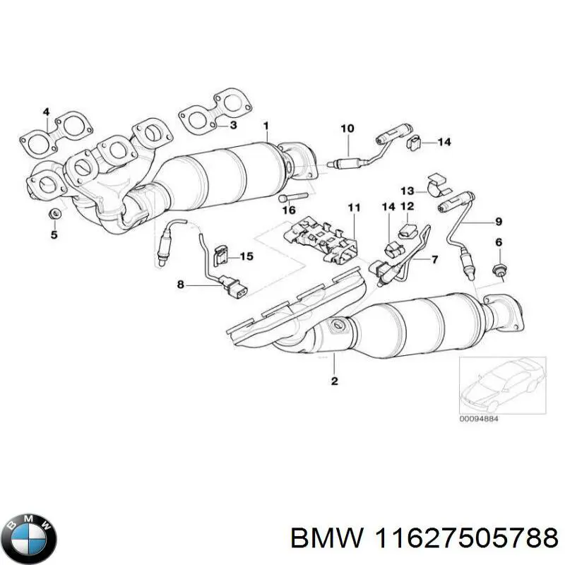 11627505788 BMW прокладка випускного колектора