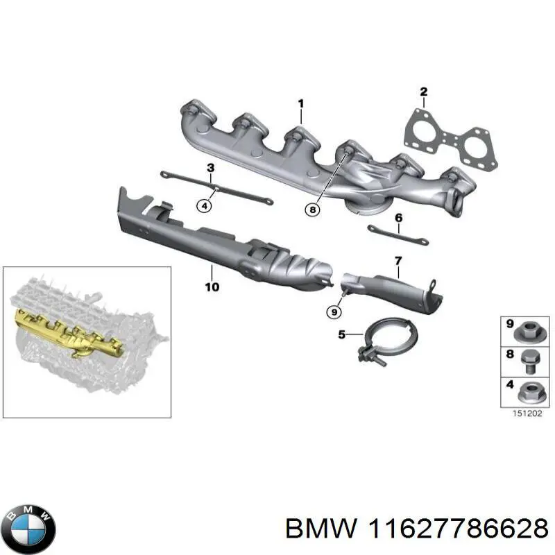 Система випуску газів двигуна на BMW 5 (E39)