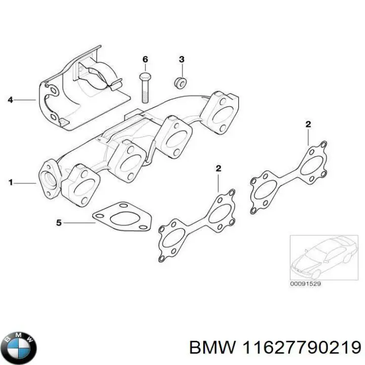 Газопроводи (колектор випускний) BMW 11627790219 ціна, від 25.40 USD